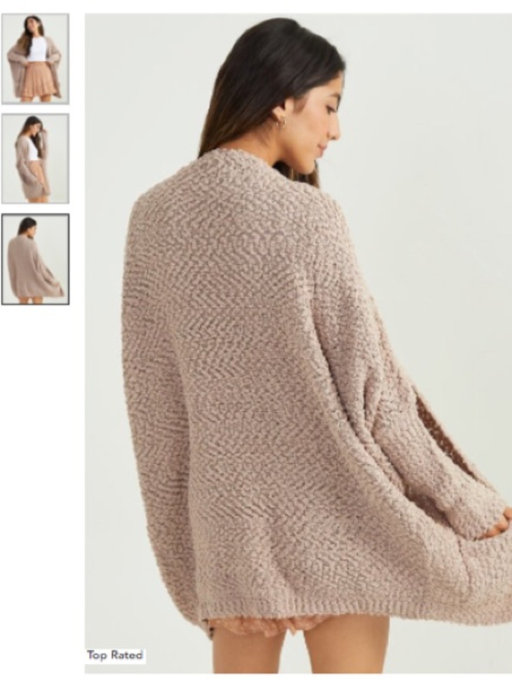 Dreamers by Debut Longline Open-Front Cardigan Small Medium Cotton